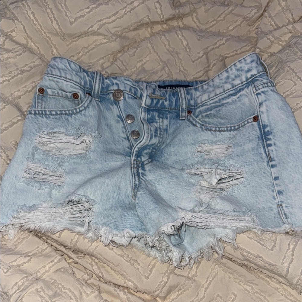 Aeropostale Blue Jean Shorts Distressed Frayed Hem
